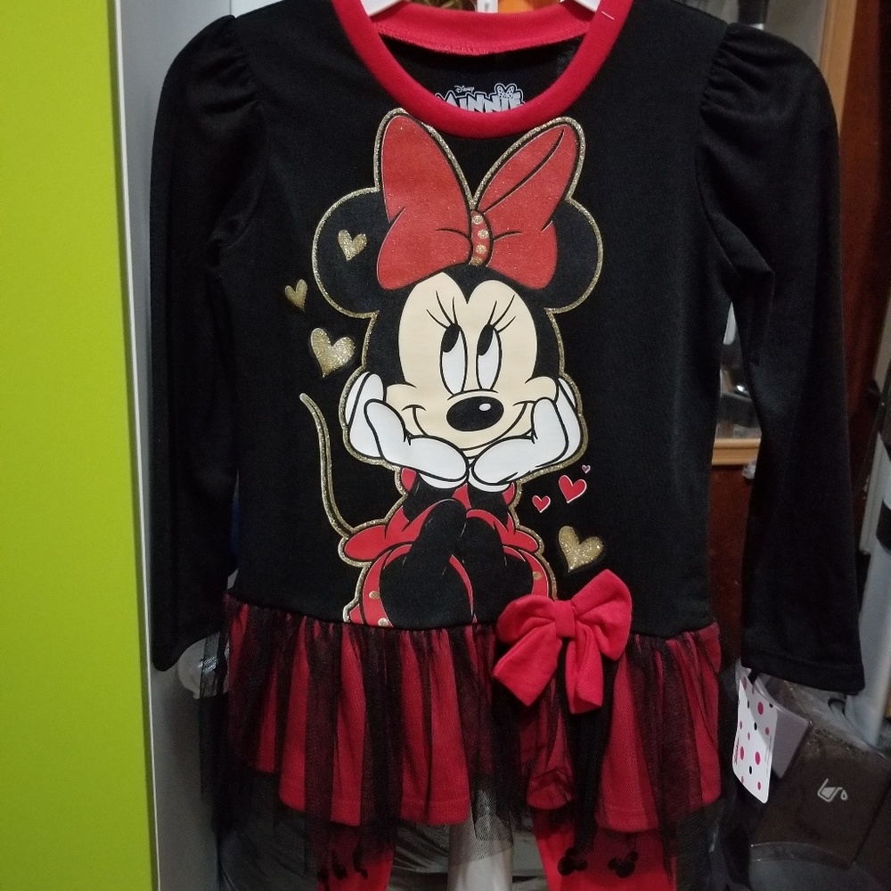 NWT Minnie Mouse Toddler Girls 2pc set
